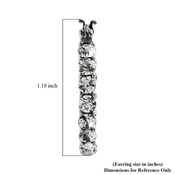 New, Montana Crystal Hoop Earrings in Stainless Steel - Picture 6 of 6